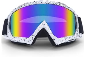 alslovkar Occhiali da Sci, Motocross Dirt Bike Occhiali, Occhiali Uv Antiappannamento con Imbottitura in Schiuma, Adatti per Gli Sport all'Aria Aperta