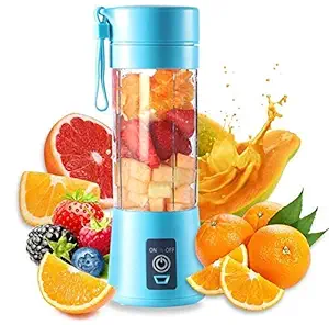 ROYAL STEP Fruit Mixer Machine Portable Electric Juicer grinder Cup 380ML Personal Blender Smoothie Maker USB Rechargeable Fruit Juice Extractor and Mixer for Home Office Outdoor (Blue) (MULTI COLOUR)