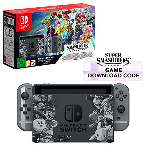 Nintendo Switch Grey Super Smash Bros. Ultimate Edition + Super Smash Bros. Download Code [Importación inglesa]
