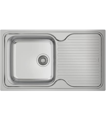 Teka Stone Einbauwaschbecken 60 Cm – Rechteckig, Bündig, Großes Becken Mit Stufe Für GN-Garbehälter, Perfekt Für Dampfgaren & Profi-Küchen