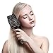 Black Boar Bristle Brush for Healthy Hair, Nylon Detangling Pins Vent Brush for Fast Blow Drying, Hair Care Scalp Massager for Hair Growth, Frizz Control Curved Hair Brush Detangling Comb