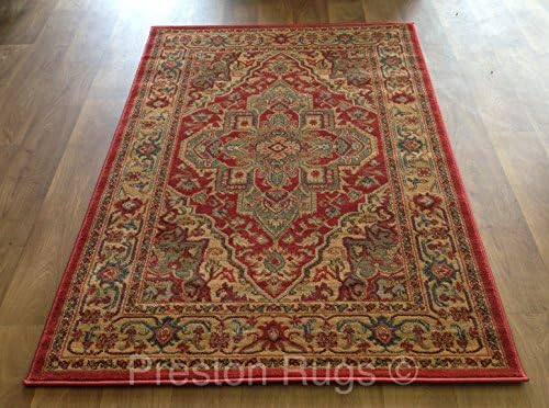 Traditional Rug Oriental Persian Polypropylene 160 x 230 cm (5'3" x 7'7") Machine Made Red