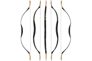 SHARROW Tir à l'arc Traditionnel Arc Classique et Flèches Ensemble Arc Long 25lbs-40lbs Fait Main Longbow Arc en Bois Mongol Horsebow Arc de Chasse pour la Pratique de la Chasse aux Adultes