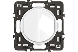 LEGRAND - Interrupteur Va-et-Vient + Poussoir Céliane - Commande d'Eclairage Silencieuse - A compléter avec une plaque - Blanc