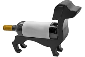 DAWRIS Portabottiglie di vino con motivo bassotto, portabottiglie per cani, decorazione divertente, per Bassotto, in legno, decorazione per cucine