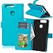 Produktbild Nancen Huawei P9 (5,2 Zoll) Lederhülle Neu Style Acht Farbe Weich PU Flip Case Ledertasche / Schutz Etui, Einfach Vintage Kollektion Karten Slot Foto Wallet Hülle Handy Tasche Zubehör