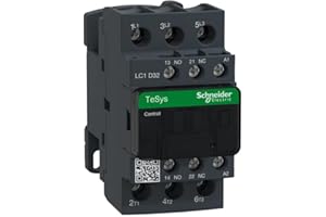 Schneider Electric, TeSys D contactor - 3P(3 NO) - AC-3 - <= 440 V 32 A - 24 V AC coil, LC1D32B7