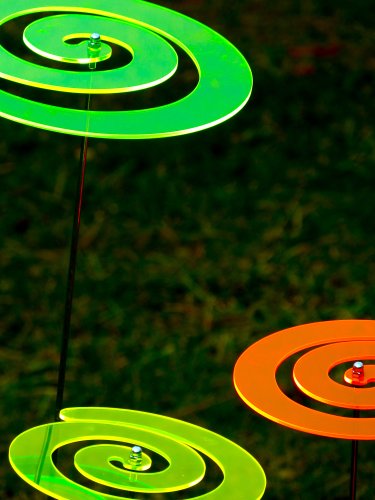 LISA DEKO Gartenstecker Wirbel gelb – 22 cm mit 100 cm Metallstab – Sonnenfänger/Suncatcher - 3