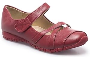 La Modeuse - Ballerine Plate sur Semelle crantée à Bout Rond en Similicuir et lanières croisées à l'avant