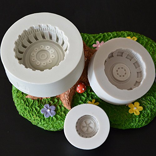 anyana 3D Auto Fahrzeug Reifen Silikon-Form Motorrad Schokolade Fondant Cake Topper Formen - 4