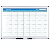 Tamaño 90 x 60 cm VIZ-PRO Calendario magnético - Ideal Planificador mensual - Pizarra blanca magnética con marco de aluminio - 90 x 60 cm