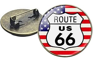 CUSTOMprivé Route 66 USA Biker Biker Triker American Flag Lapel Pin Badge In Velvet Gift Box, 22 mm x 22 mm, Metal