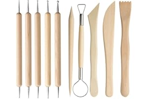 XURJUMI 10 Pièces Outils Kit Poterie Adulte, Kit Argile Autodurcissante, Outils Argile Polymère, Outils Sculpture Argile, Air Dry Clay Kit De Poterie Enfant Pour Modélisme, Sculpture, Débutant