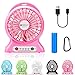 Produktbild Tragbar Fan, dizaul Mini USB aufladbare Fan mit 2600 mAh Power Bank und Blitzlicht, für Reisen, Angeln, Camping, Wandern, Rucksackreisen, BBQ, Baby Buggy, Picknick, Radfahren, Bootsfahrten