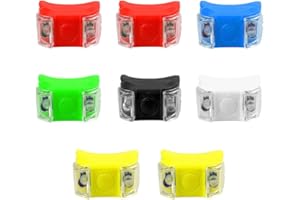 NAVESO Juego de 8 Luces de Bicicleta Delantera y Trasera, Luces LED de Silicona Impermeables con Clip-On Silicon Band, Luces Bicicleta Lámpara Luz LED para Ciclismo Nocturno, Cochecito, Mascotas