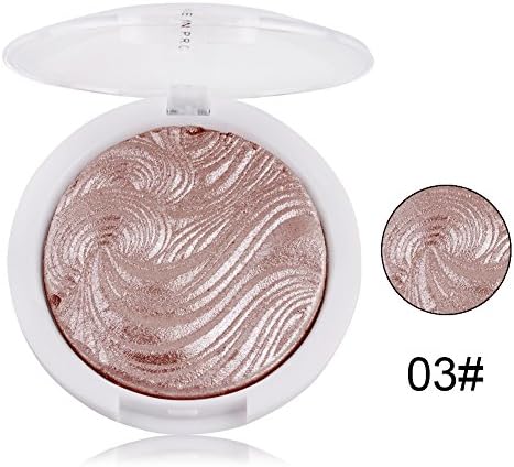 JUHON 3D Shimmer Powder Highlighter Face Makeup Bronzer Contour Highlight Contour Silver Gold