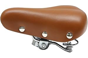 TentHome Selle de Vélo Vintage Confortable Ergonomique, Unisexe, Brun