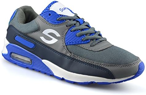 Mens Casual Walking Running Gym Sports Shock Absorbing Lace Trainers Shoes Size[UK 10,Grey]