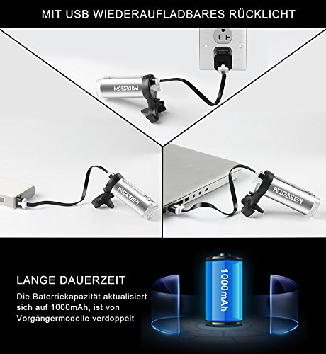 HODGSON Fahrrad Rücklicht USB Wiederaufladbares Rücklicht für Radfahren, Spritzwassergeschützt, Superhelle Rückleuchte, Sichere Taschenlampe Für Radfahren - 3