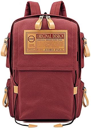 Ranbow Canvas Backpack Men's Lightweight Schoolbag Mountaineering Packet Hiking Daypack Travling Bag Camping Rucksack