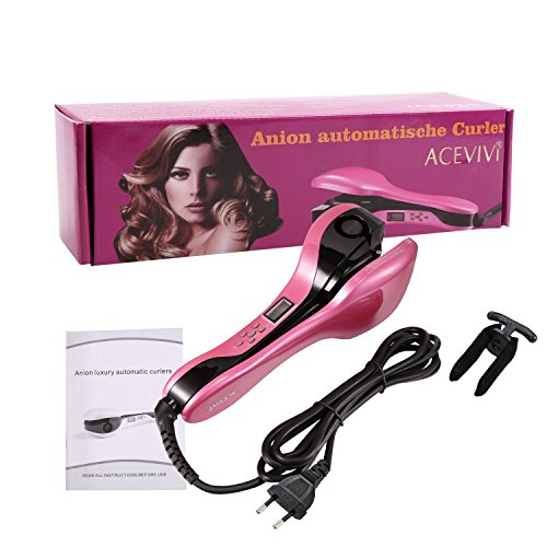 ACEVIVI Negative Ionen Anion Lockenstab Curler Lockendreher Curl mit EU Stecker LCD Pink,pro-A - 7