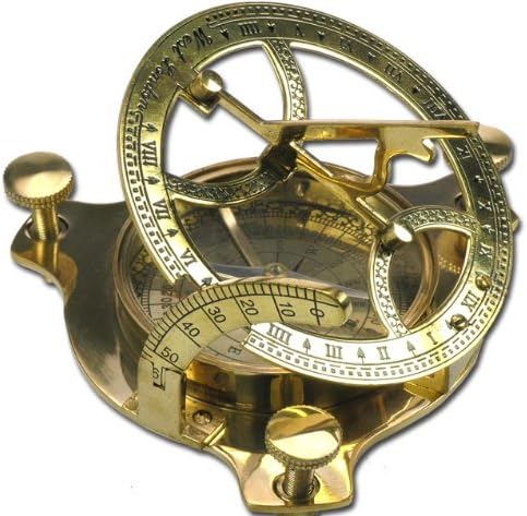 Medieval Replicas Nautical Navigation Brass Compass Sundial