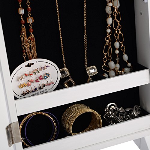 Goplus Schmuckschrank Standspiegel Spiegelschrank Schmuckkasten Schmuck - 8