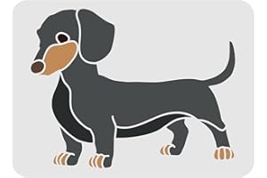 FINGERINSPIRE Dachshund Stencil 11.7x8.3 inch Large Reusable Pet Dog Drawing Stencil Animal Lover DIY Template, Cute Dachshund Dog Stencil for Painting Home Decoration DIY Crafts