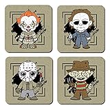 Posavasos de 9,5x9,5cms. y 4mm. de grosor. Esquinas redondeadas.