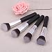 Ularmo Women 4 Pcs Black Synthetic Kabuki Flat Foundation Brush