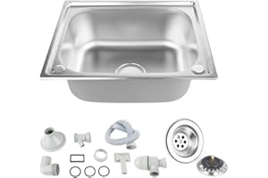 YJIIJY Lavello da Cucina, Lavello da Cucina in Acciaio Inossidabile, Lavandino Tondo Quadrato, Lavabo Cucina Incasso (50 x 40 CM)