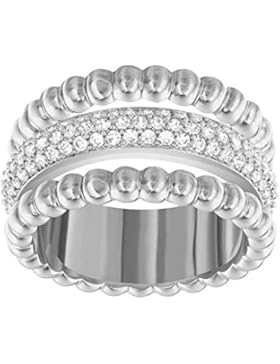 Swarovski Damen-Stapelring rhodiniert Glas transparent - 5123