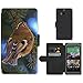 Produktbild PU Leder Wallet Case Folio Schutzhülle // F00029839 Goldcrest Vogel auf Tannenbaum // HTC One M8