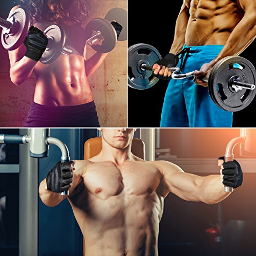 HiCool Trainingshandschuhe Fitnesshandschuhe Sporthandschuhe mit Handgelenkstütze für Krafttraining Gewichtheben und Bodybuilding für Herren und Frauen - 5