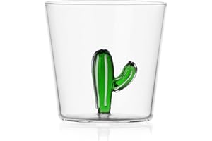 Ichendorf Milano Tumbler Cactus Verde | Collezione Desert Plants | 35 cl | Vetro Borosilicato | Fatto a Mano