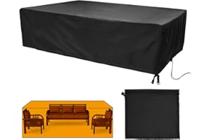 HYDROGARDEN Housse Table Jardin Carre, Housse Protection Salon de Jardin Imperméable, 420D Bache Mobilier de Jardin Exterieur -282x204x106CM