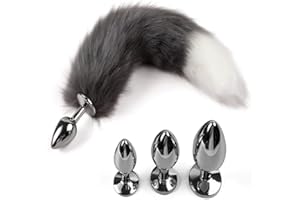 YOJIACO Fox Tail Anal Plug SM Juguetes Sexuales Butt Plug Faux Tail Fur, Bondage SM Cosplay Bdsm Butt Plug para Mujeres / Hombres / Parejas (S)
