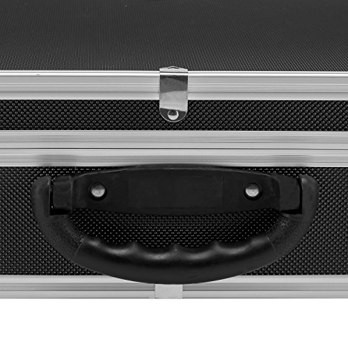 Werkzeugkoffer Werkzeugkiste 42,5×30,5×12,5 cm + Schlüssel – Schwarz Aluminium - 5