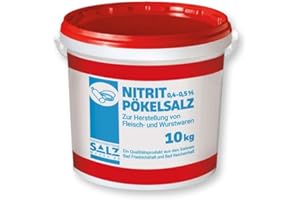 PARADIES POOL Nitrit Pökelsalz 10kg Eimer 0,4 - 0,5% Natriumnitrit Südsalze Umrötung Wurst Fleischwaren Konservierung Aromabildung