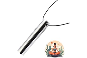 CINSERSR Cadena de respiración para dejar de fumar,cadena de respiración con resistencia para dejar de fumar, la última cadena de silbato de 528 Hz que se puede soplar para meditar y aliviar el estrés (plata)