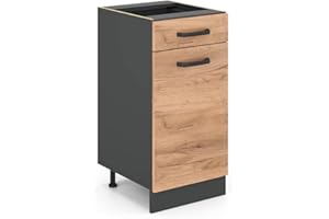 Vicco Meuble Cuisine R-Line, Chêne de Force doré/Anthracite, 40 cm sans Plan de Travail