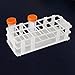 BIPEE Plastic Test Tube Rack for 30mm Tube, 21 Well, White,Detachable (21 Hole)
