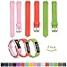 Produktbild 3pcs Fitbit Alta Ersatzarmband Armband Zubehörteil + Freie HD Displayschutz, iFeeker Soft Silikon Einstellbar Metallschnalle Entwurf Gurt Uhrenarmband für Fitbit Alta Tätigkeitsverfolger (Kein Fitness Tracker) - (Rosa + Rot + Kalk)