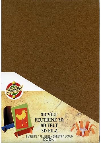 Kars 3D Felt - Camel, 20 x 30cm sheet, pk of 3