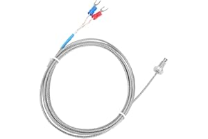 KEENSO Thermocouple de Type K Filetage Fin à Vis M6 Type K 0-400 Pr Sondes de Capteur de Thermocouple Fil de Capteur de Température(2M) Thermomètres et sondes à thermocouple