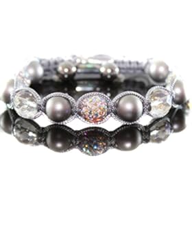 Damen Grau Crystal Rock Perlen Armband/Armschmuck Zircon für Frauen verstellbar