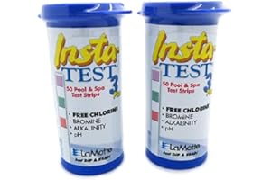 LaMotte Insta-Test 3 Plus Lot de 2 boîtes de 50 bandelettes de test pour qualité d’eau de piscine chlore/brome