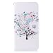 Produktbild Nokia 8 Hülle, Chreey Bunt Gemalt Magnetverschluss Flip Case Wallet Handyhülle PU Lederhülle Bookcase Brieftasche Kreditkarte Etui Schutzhülle [Blumen Baum]