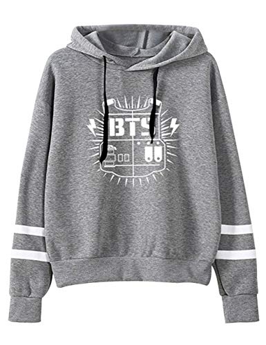 Yuxareen BTS K-pop Women Hoodies Sweatshirts Love Yourself Hoodie Sweatshirt Army Popular Idol Bangtan Boys Hip Hop Clothes(L)