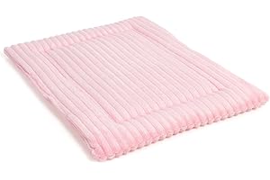 Wallace & Jones | Hundekissen kleine Hunde waschbar, ca. 60 x 45 cm, Hunde Liegematte Cardi, Liegedecke S, Hundematte samtartiges Breitcordstoff, Farbe rosa